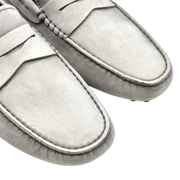 Tod’s City Gommino Suede Driving Loafers Light Gray UK 6 US 7.5 - New $695 main image 5